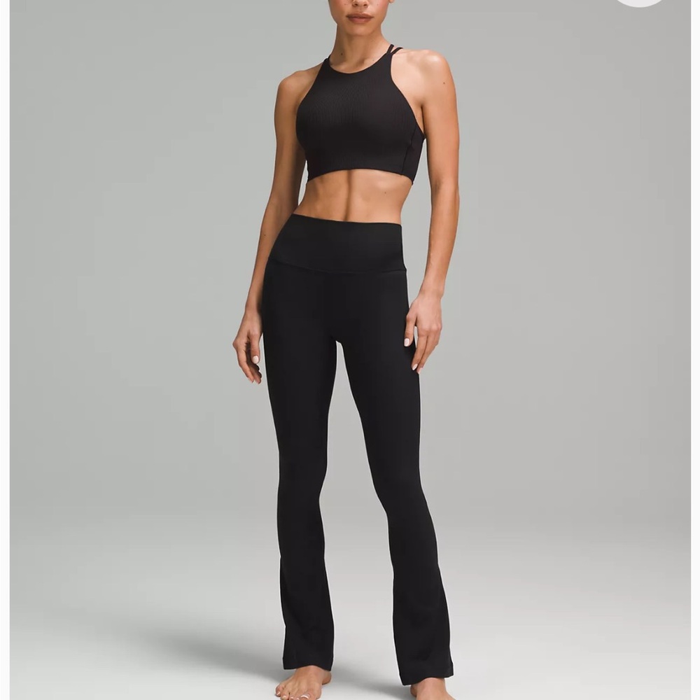 Lululemon high rise align mini flare extra short size 10 black